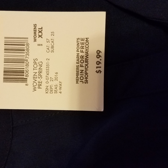 Navy Cap Sleeve Blouse - Picture 4 of 4